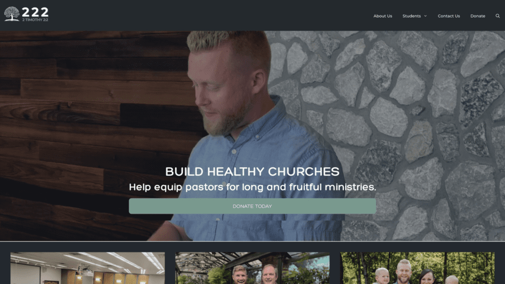 222 Foundation Website Homepage Screenshot